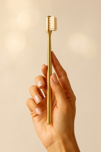 Elegant Golden Toothbrush@0.5x