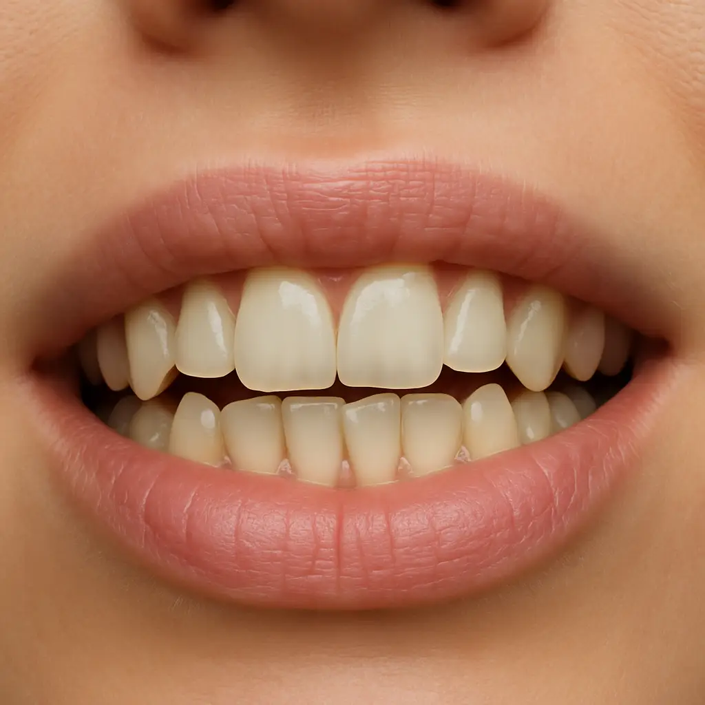 Imperfect smile close-up